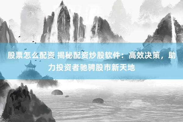 股票怎么配资 揭秘配资炒股软件：高效决策，助力投资者驰骋股市新天地