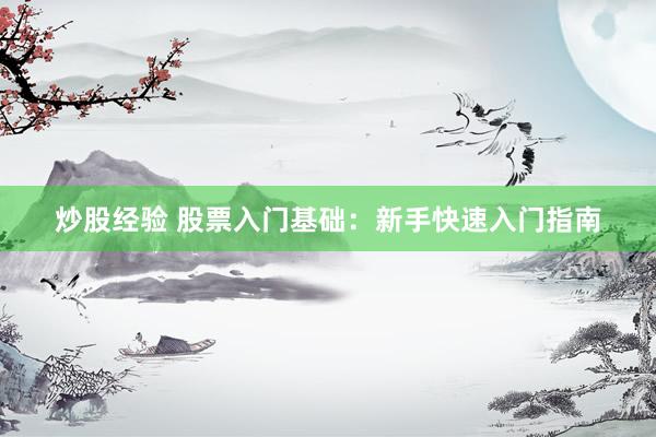 炒股经验 股票入门基础：新手快速入门指南