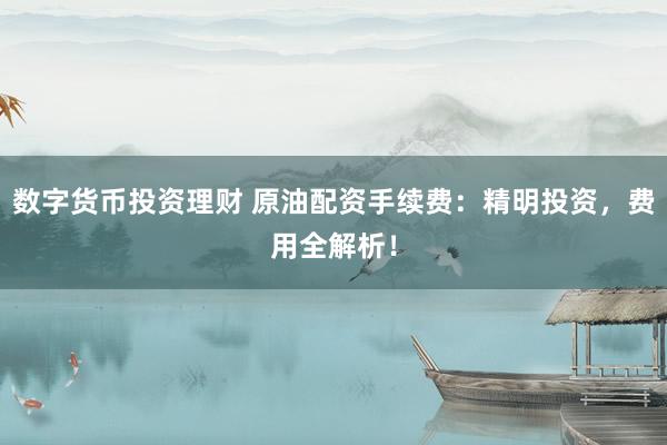 数字货币投资理财 原油配资手续费：精明投资，费用全解析！