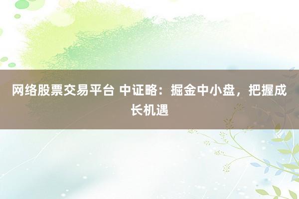 网络股票交易平台 中证略：掘金中小盘，把握成长机遇