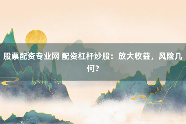 股票配资专业网 配资杠杆炒股：放大收益，风险几何？