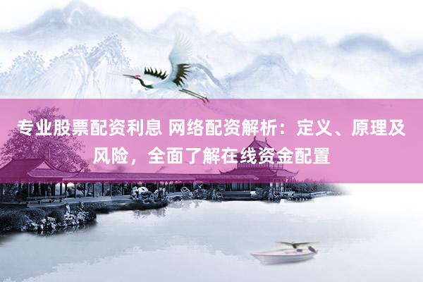 专业股票配资利息 网络配资解析：定义、原理及风险，全面了解在线资金配置