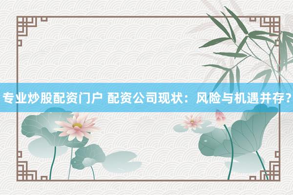 专业炒股配资门户 配资公司现状：风险与机遇并存？