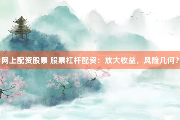 网上配资股票 股票杠杆配资:放大收益,风险几何?