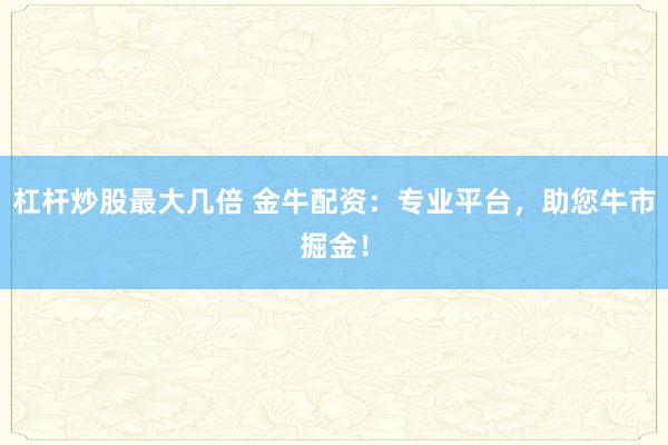 杠杆炒股最大几倍 金牛配资：专业平台，助您牛市掘金！