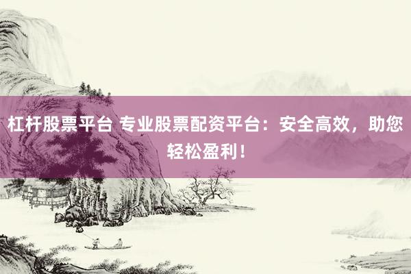 杠杆股票平台 专业股票配资平台：安全高效，助您轻松盈利！